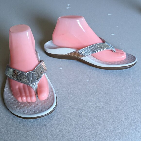 VIONIC ( 9 ) TIDE  Podiatrist-Designed Footbed Orthotic Support Leather Sequin - Picture 1 of 10